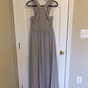 Gray bridesmaid dress/long gown